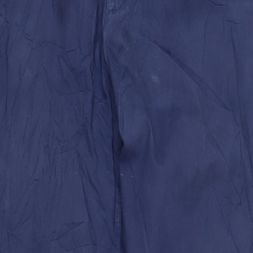 John Lewis Womens Blue Cotton Trousers Size 34 L29.5 in Regular Zip