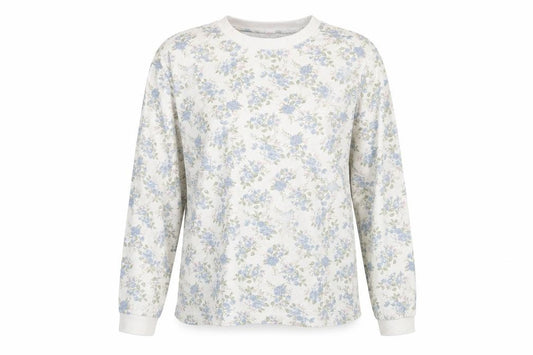 Front view of NBS women’s multicoloured floral polyester basic t-shirt, size M, round neck