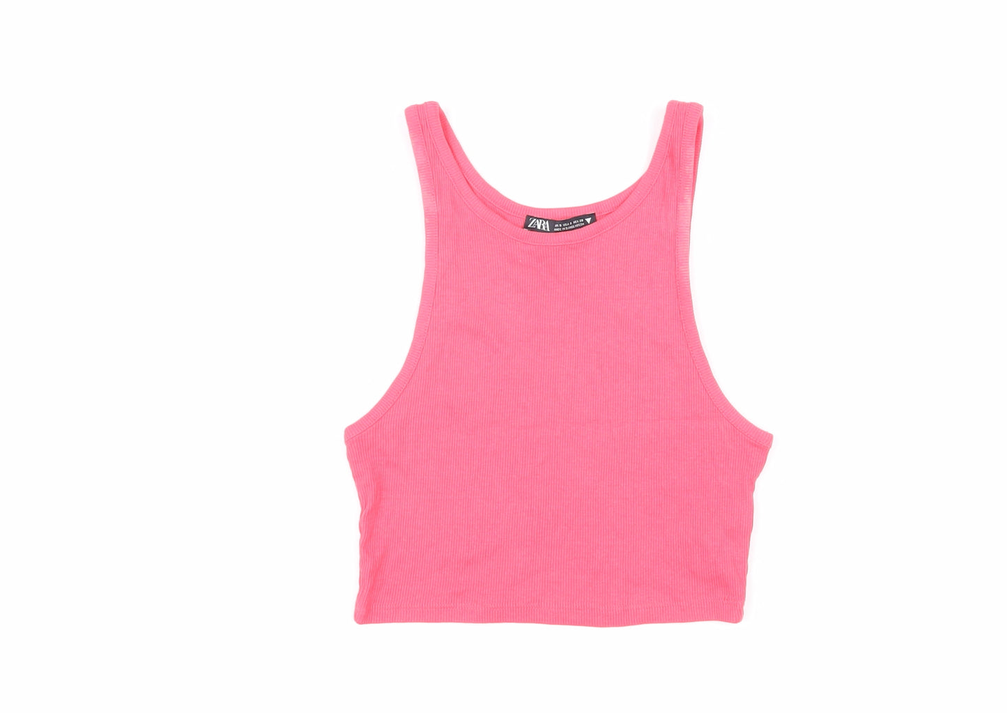 Zara Womens Pink Cotton Basic T-Shirt Size S Scoop Neck