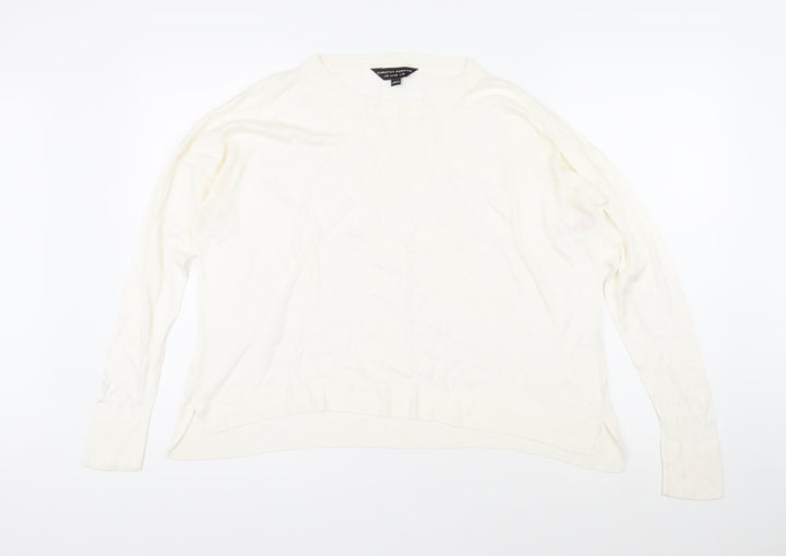 Dorothy Perkins Womens Ivory Boat Neck Viscose Pullover Jumper Size 12