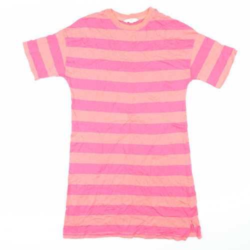 Marks and Spencer Womens Multicoloured Striped Modal Top Nightshirt Size S