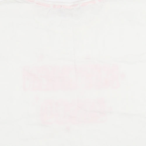 New Look Womens White 100% Cotton Basic T-Shirt Size S Scoop Neck - Kitchen Disco