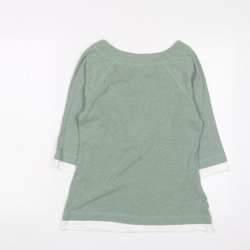 NEXT Womens Green Cotton Basic T-Shirt Size 18 V-Neck