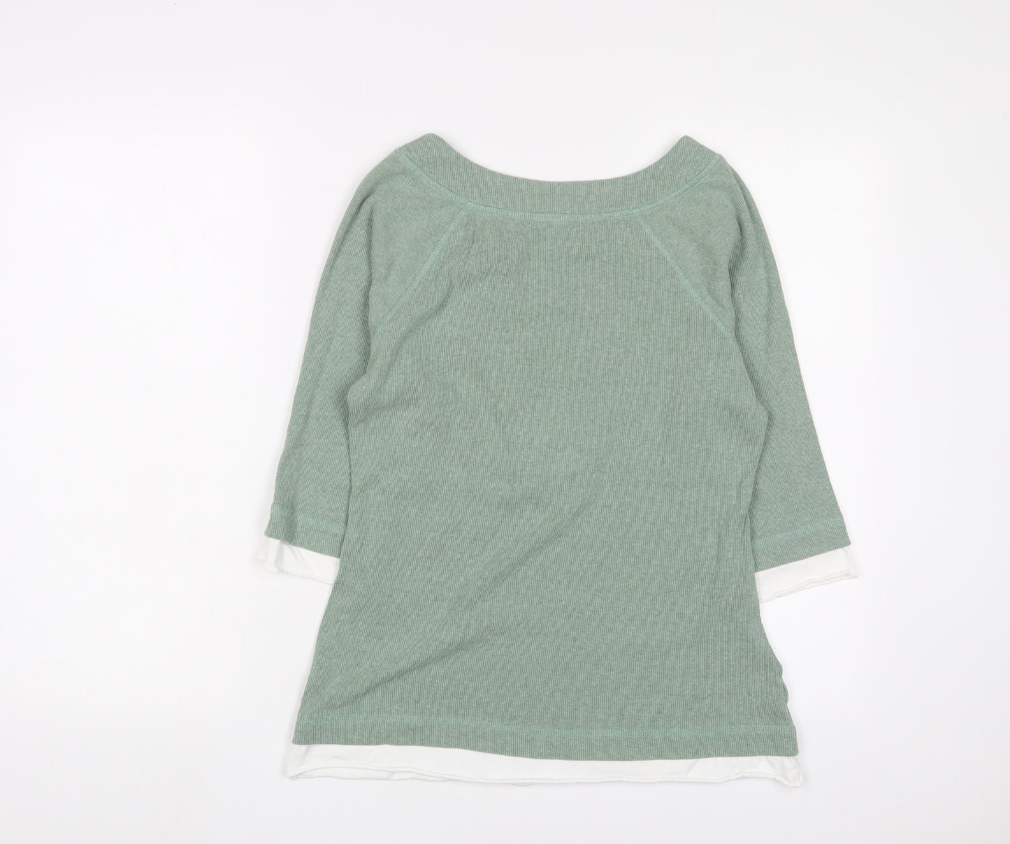 NEXT Womens Green Cotton Basic T-Shirt Size 18 V-Neck