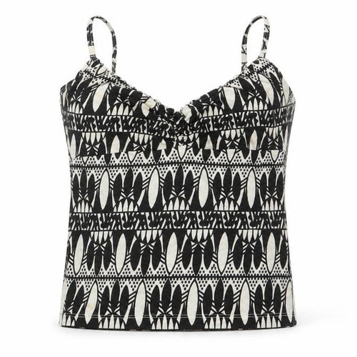 H&M Womens Black Geometric Cotton Camisole Tank Size S V-Neck