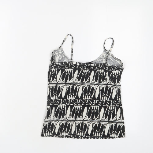 H&M Womens Black Geometric Cotton Camisole Tank Size S V-Neck
