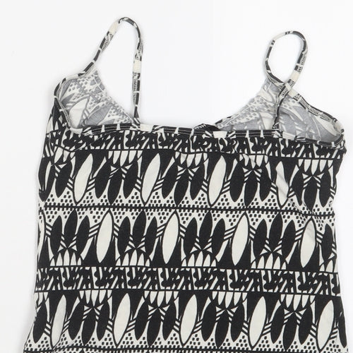 H&M Womens Black Geometric Cotton Camisole Tank Size S V-Neck