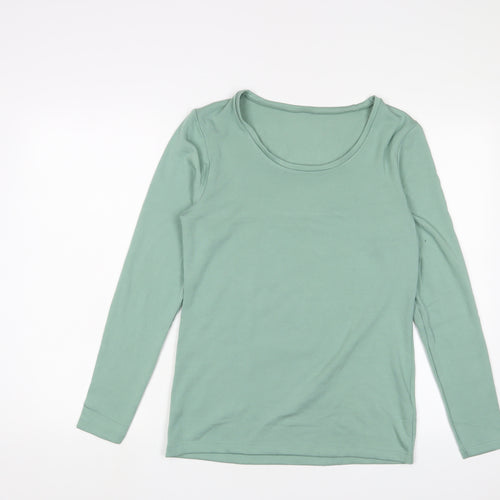 Marks and Spencer Womens Green Viscose Basic T-Shirt Size 18 Crew Neck - Thermal