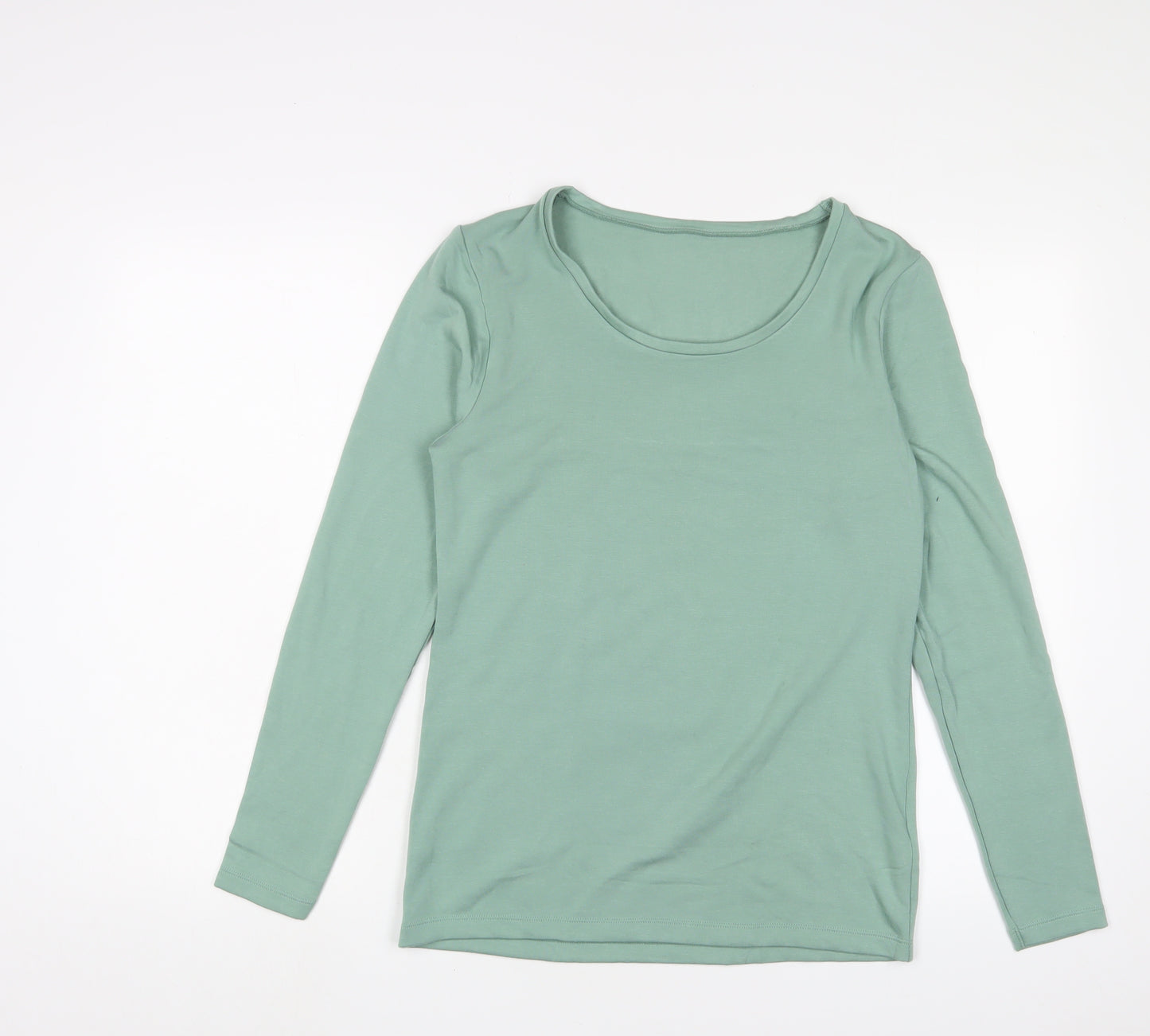 Marks and Spencer Womens Green Viscose Basic T-Shirt Size 18 Crew Neck - Thermal