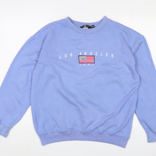 Daisy Street Womens Blue Cotton Pullover Sweatshirt Size 8 Pullover - Los Angeles