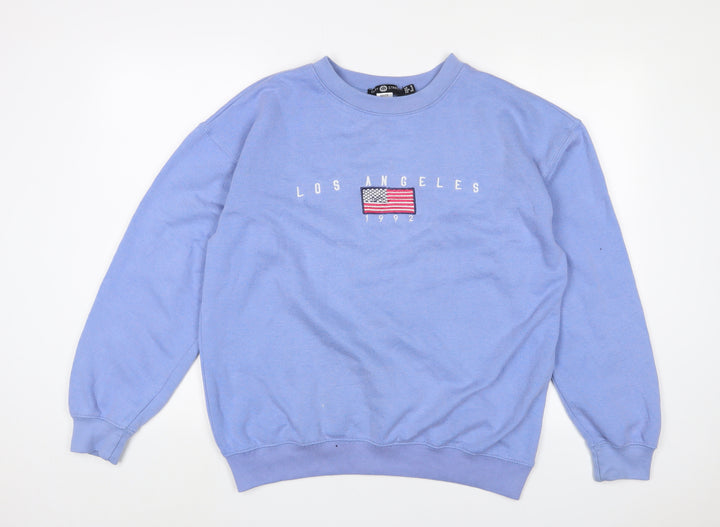 Daisy Street Womens Blue Cotton Pullover Sweatshirt Size 8 Pullover - Los Angeles