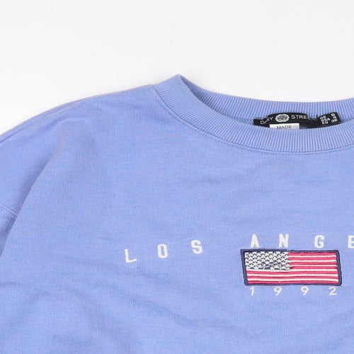 Daisy Street Womens Blue Cotton Pullover Sweatshirt Size 8 Pullover - Los Angeles