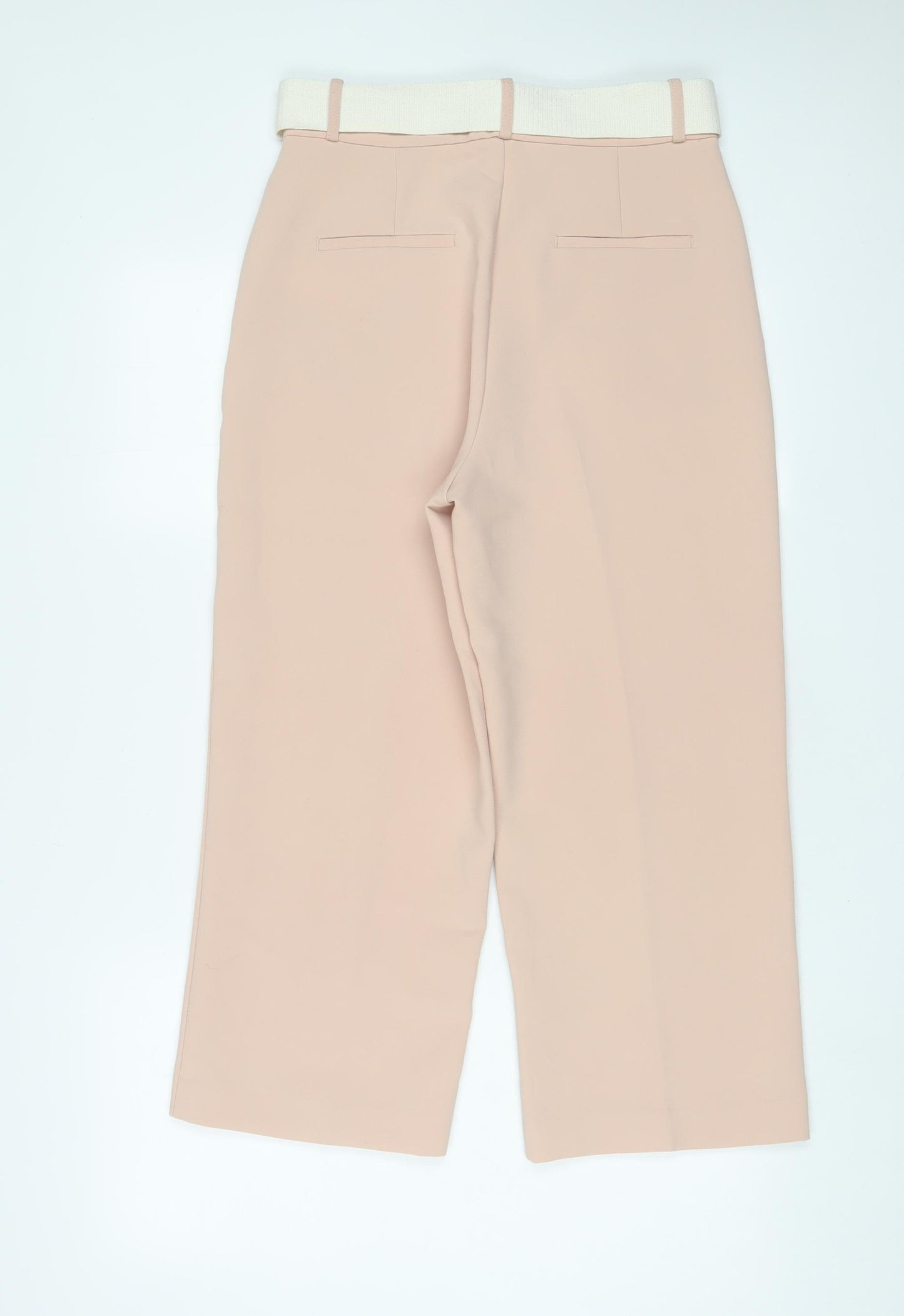 Zara Womens Blue Polyester Trousers Size S L24 in Regular Button - Belted