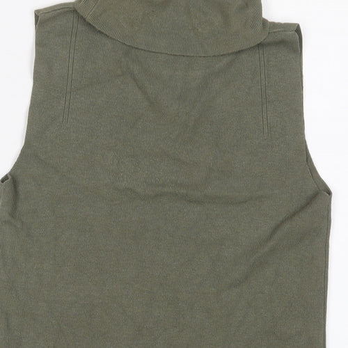 Apricot Womens Green Roll Neck Viscose Pullover Jumper Size M