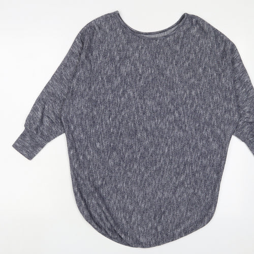 Apricot Womens Blue Crew Neck Acrylic Pullover Jumper Size S