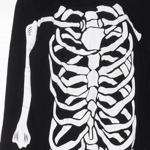 Boohoo Womens Black Viscose Bodycon Size 12 Boat Neck Pullover - Skeleton