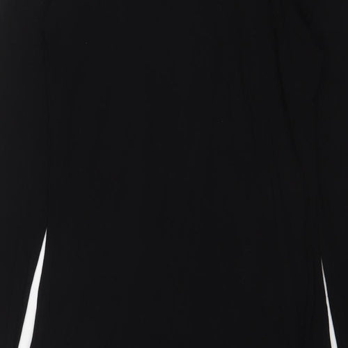 Boohoo Womens Black Viscose Bodycon Size 12 Boat Neck Pullover - Skeleton