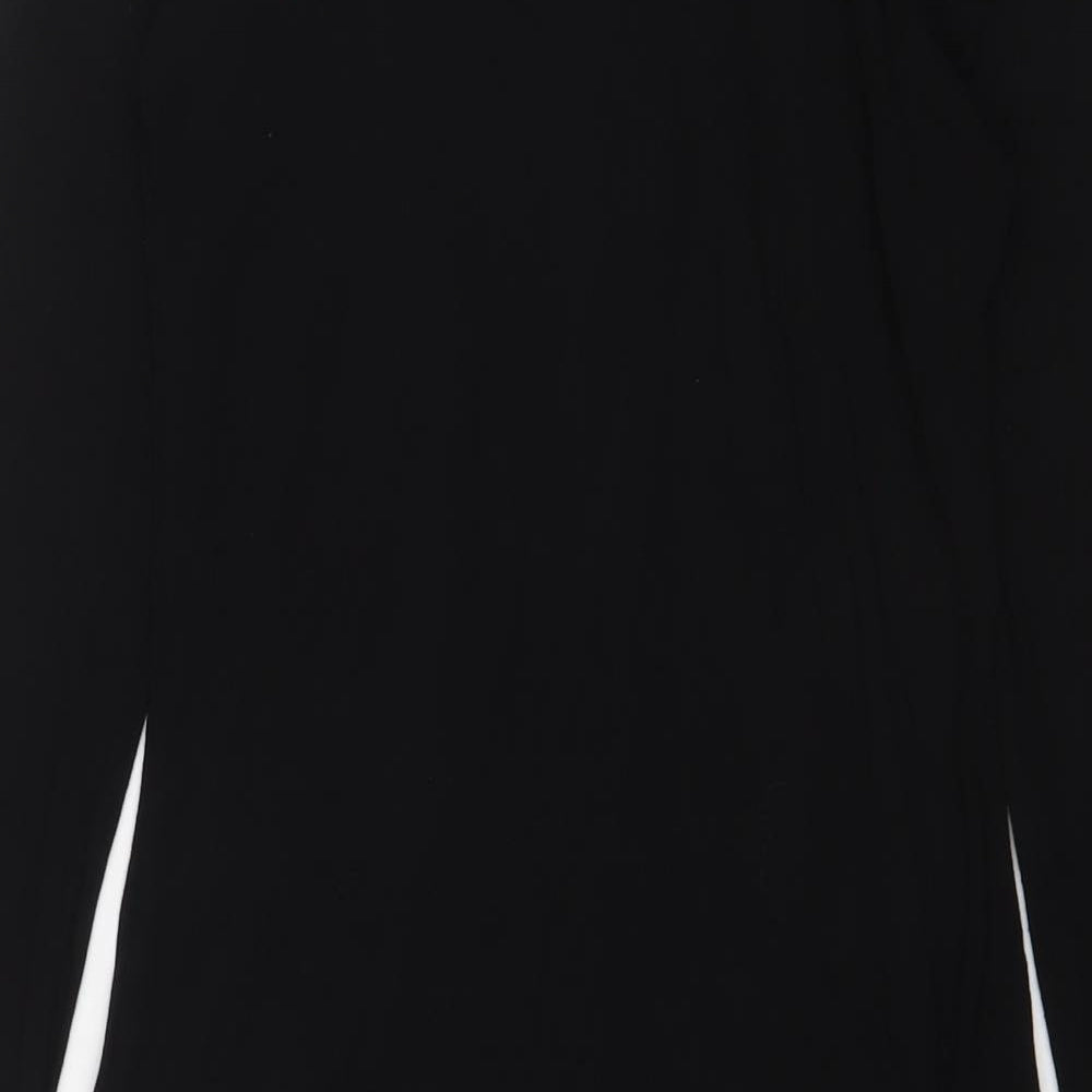 Boohoo Womens Black Viscose Bodycon Size 12 Boat Neck Pullover - Skeleton
