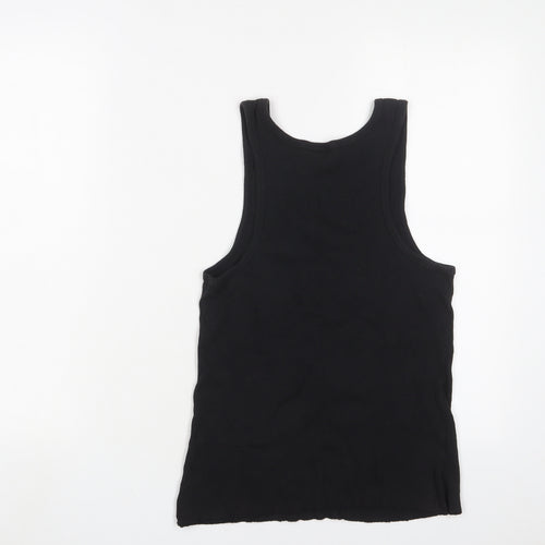 Victoria's Secret Womens Black Cotton Basic Tank Size L V-Neck - Lace