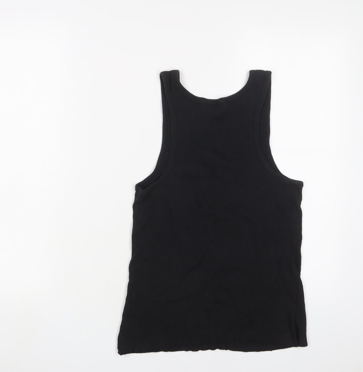 Victoria's Secret Womens Black Cotton Basic Tank Size L V-Neck - Lace