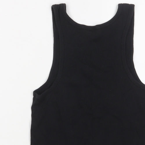 Victoria's Secret Womens Black Cotton Basic Tank Size L V-Neck - Lace