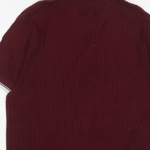 Burton Mens Red Cotton Polo Size S Collared Zip