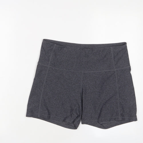 H&M Womens Grey Polyester Compression Shorts Size L L3 in Regular Pull On