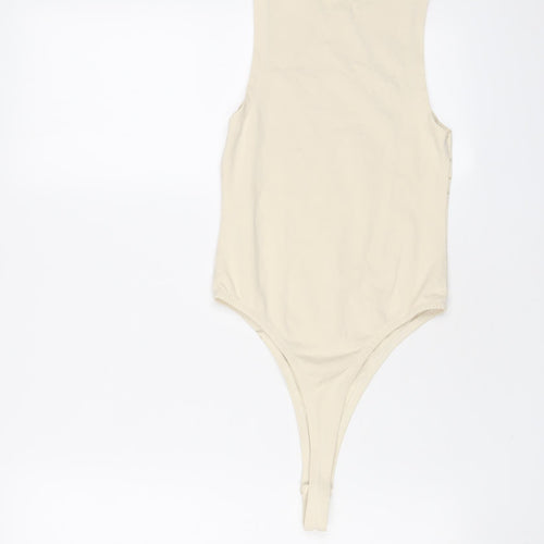 ASOS Womens Beige Cotton Bodysuit One-Piece Size 8 Snap - Four Five O Five