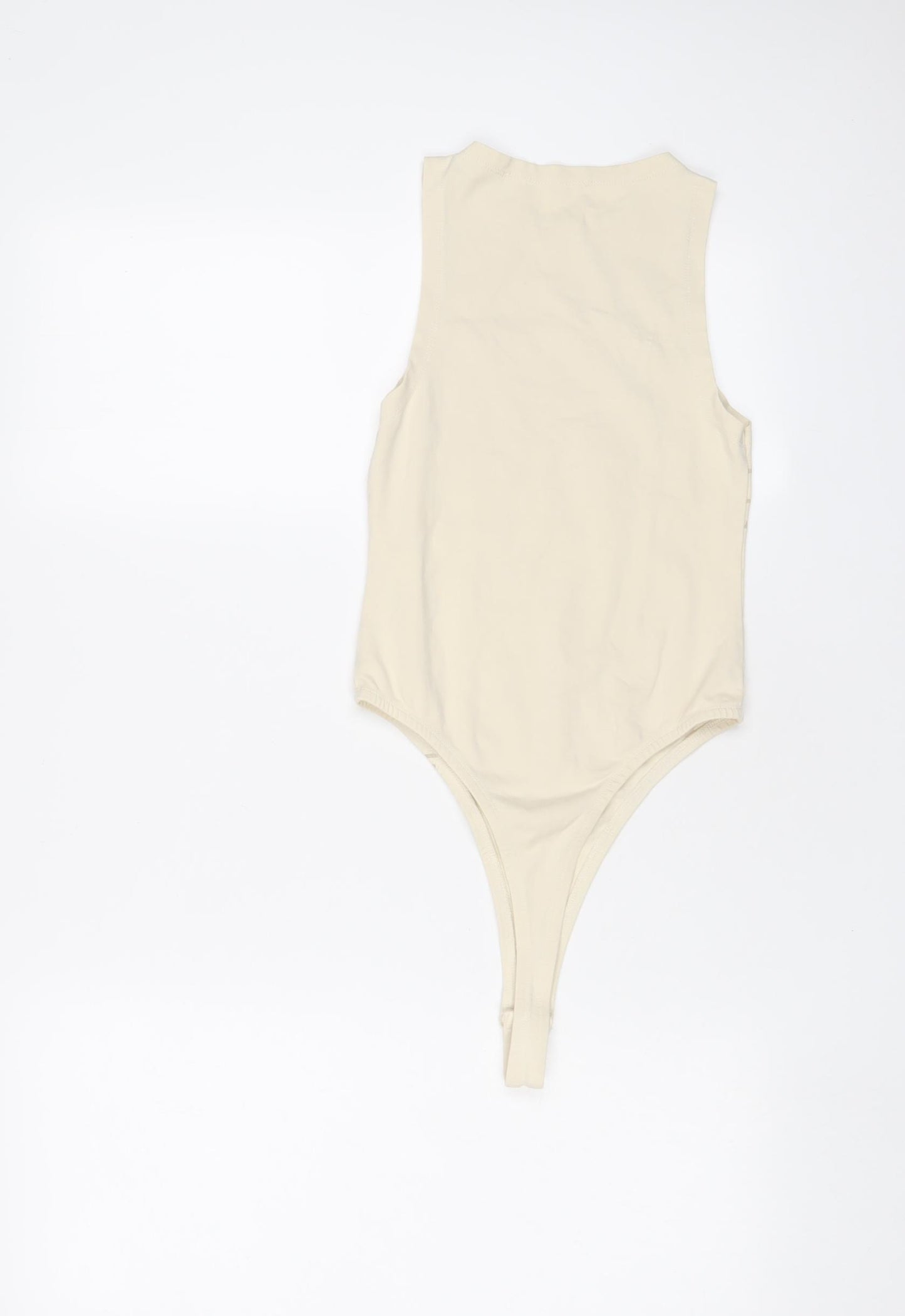 ASOS Womens Beige Cotton Bodysuit One-Piece Size 8 Snap - Four Five O Five