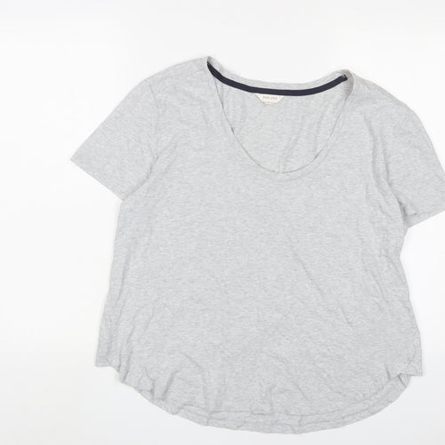 Per Una Womens Grey Cotton Basic T-Shirt Size 10 Scoop Neck