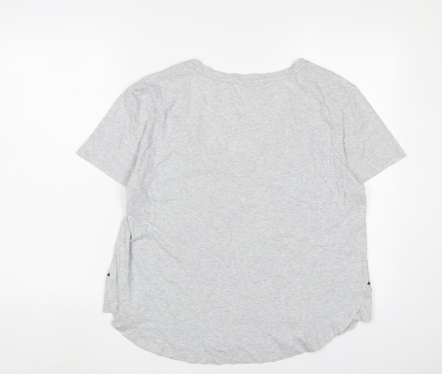 Per Una Womens Grey Cotton Basic T-Shirt Size 10 Scoop Neck