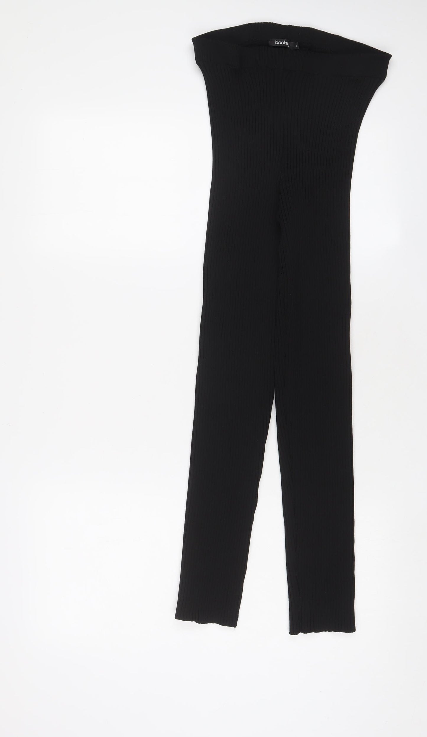 Boohoo Womens Black Polyester Capri Trousers Size XL L26 in Regular - Stretch