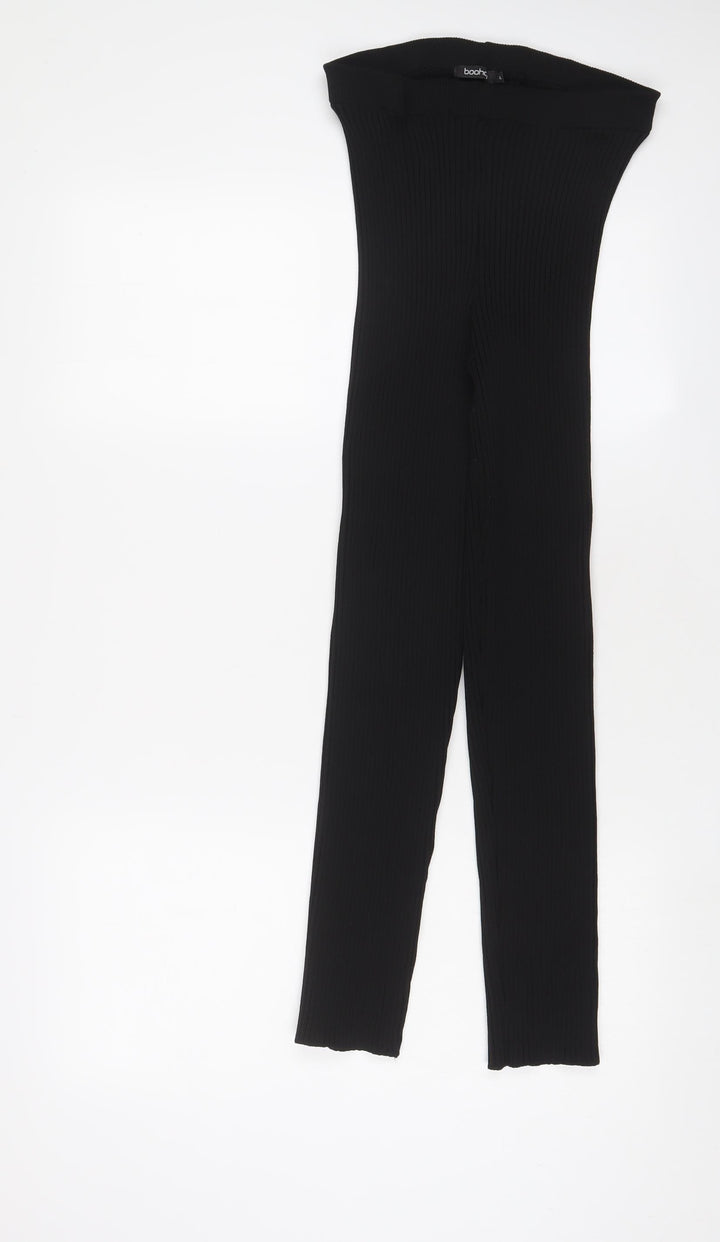 Boohoo Womens Black Polyester Capri Trousers Size XL L26 in Regular - Stretch