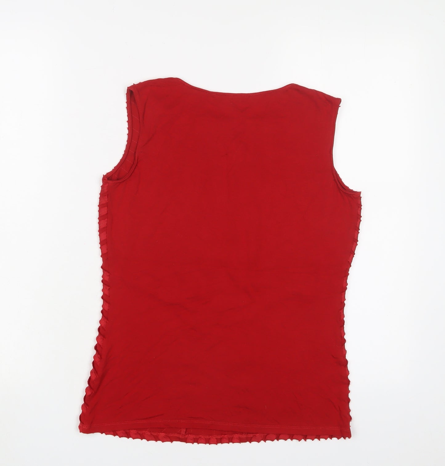 Principles Womens Red Polyester Basic Tank Size 10 Boat Neck