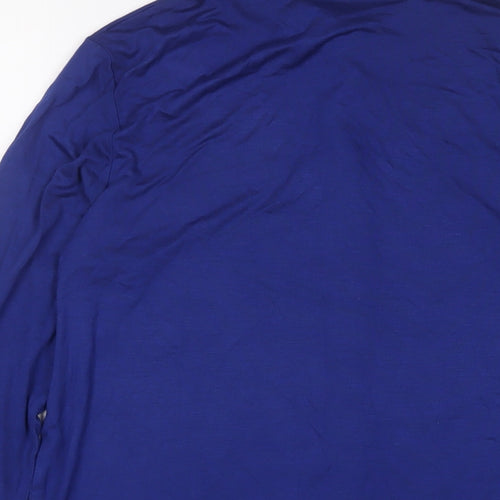 Marks and Spencer Womens Blue Viscose Basic Button-Up Size 12 Collared