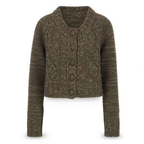 Brave Soul Womens Green Scoop Neck Acrylic Cardigan Jumper Size 10 - Button up