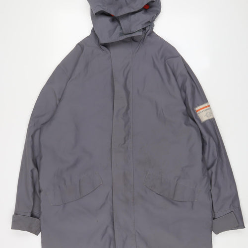 Nautica Mens Grey Jacket Coat Size M Zip - Badge Logo