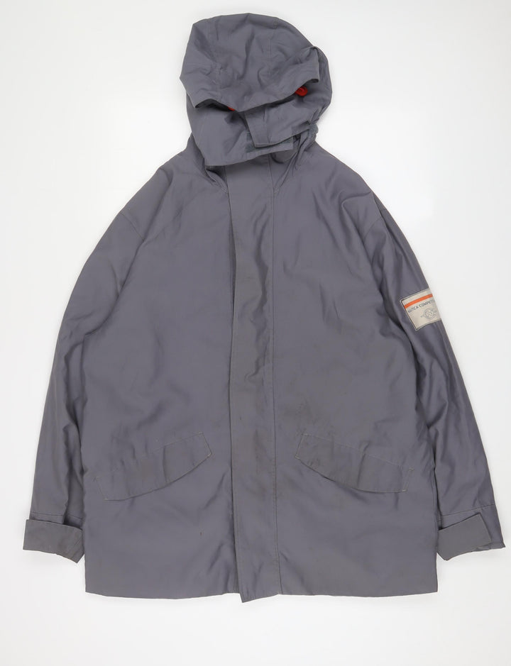 Nautica Mens Grey Jacket Coat Size M Zip - Badge Logo