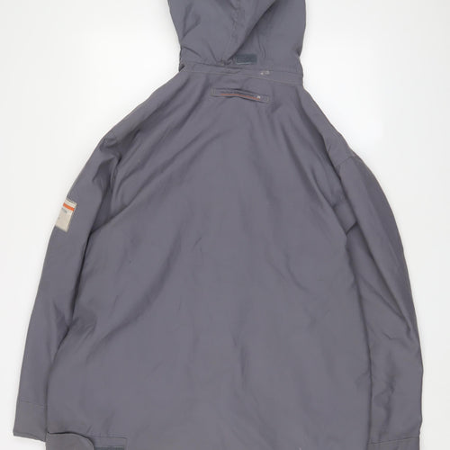 Nautica Mens Grey Jacket Coat Size M Zip - Badge Logo