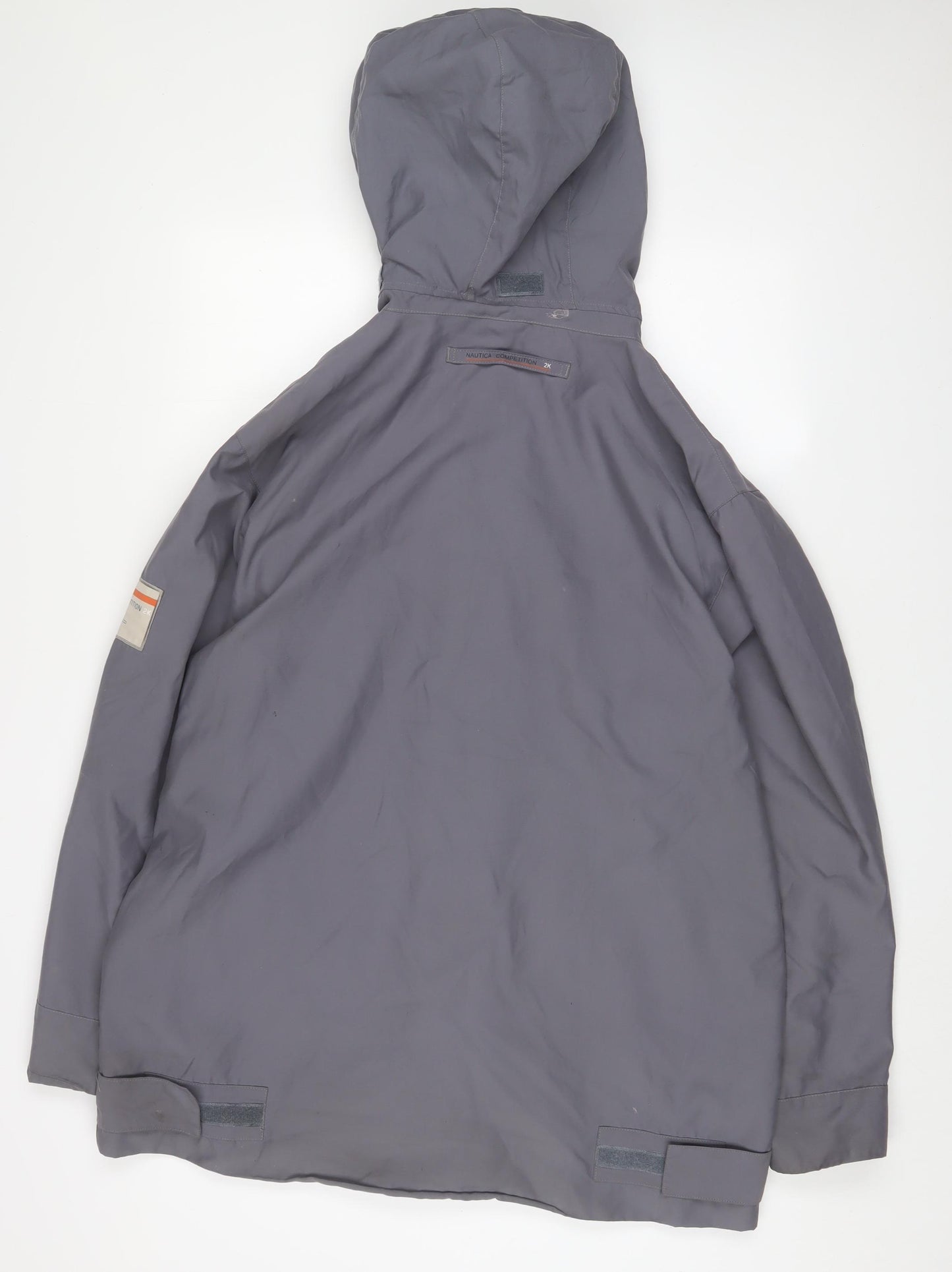 Nautica Mens Grey Jacket Coat Size M Zip - Badge Logo