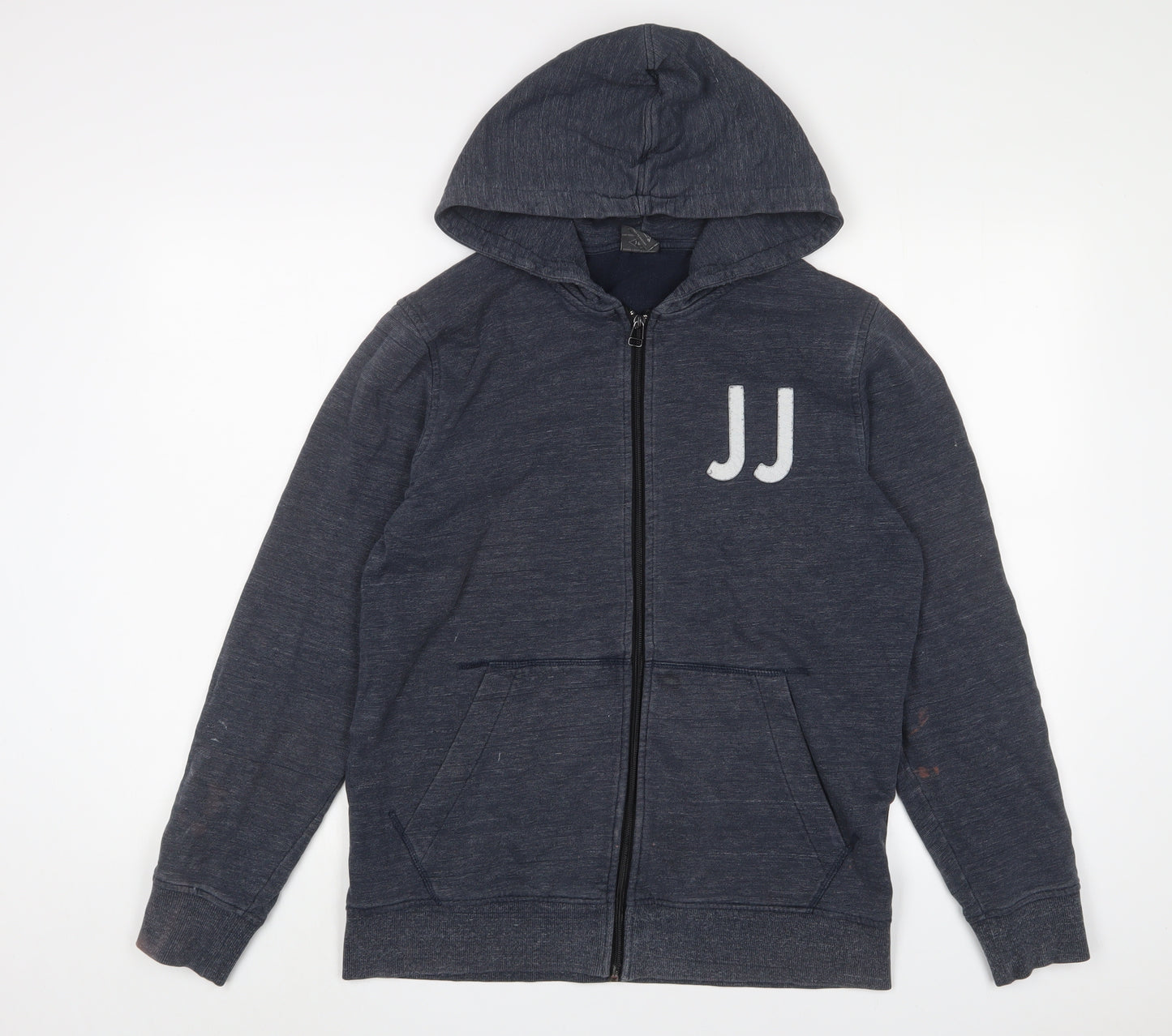 JACK & JONES Mens Blue Cotton Full Zip Hoodie Size M - Logo