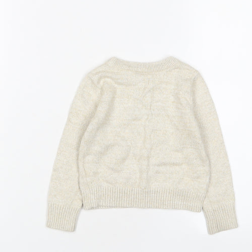 Gap Girls Gold Crew Neck Cotton Pullover Jumper Size 2 Years Pullover - Penguin