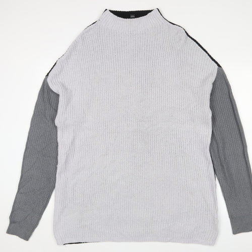 LTS Womens Grey High Neck Acrylic Tunic Jumper Size 18 - 18/20