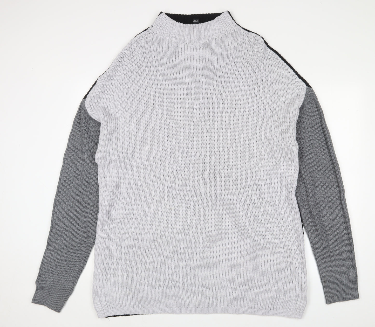 LTS Womens Grey High Neck Acrylic Tunic Jumper Size 18 - 18/20
