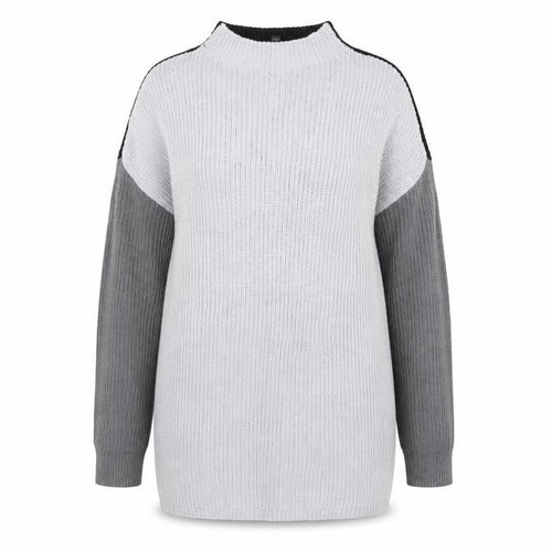 LTS Womens Grey High Neck Acrylic Tunic Jumper Size 18 - 18/20