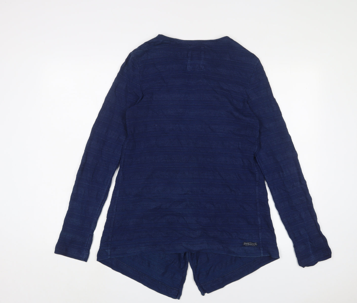 Fat Face Womens Blue V-Neck Cotton Cardigan Jumper Size 8 - Open