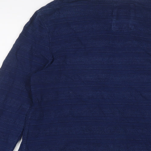 Fat Face Womens Blue V-Neck Cotton Cardigan Jumper Size 8 - Open