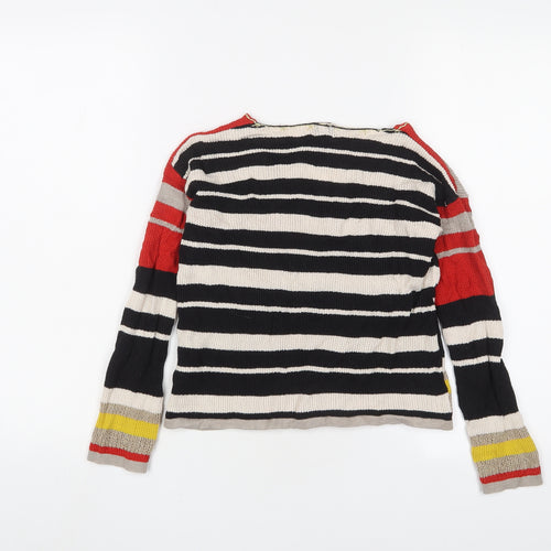 Little Miss Womens Multicoloured V-Neck Striped Viscose Pullover Jumper Size XS