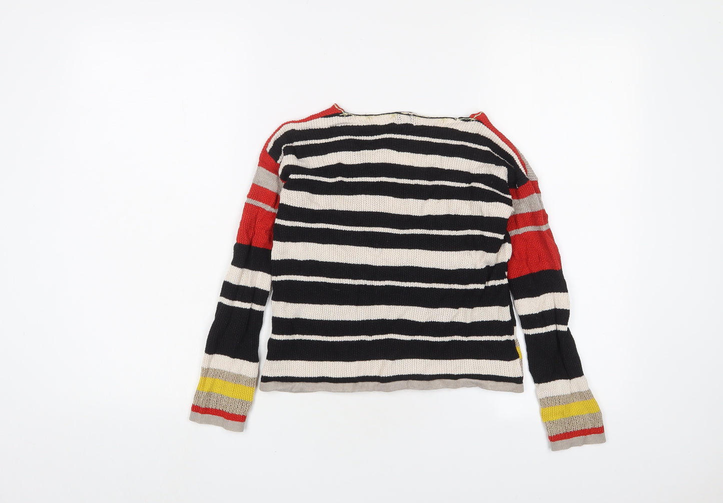 Little Miss Womens Multicoloured V-Neck Striped Viscose Pullover Jumper Size XS