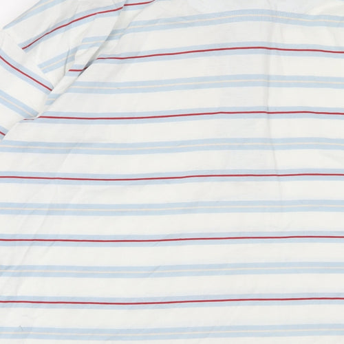 Slazenger Mens Blue Striped Cotton Basic Polo Size XL Collared Button - Golf